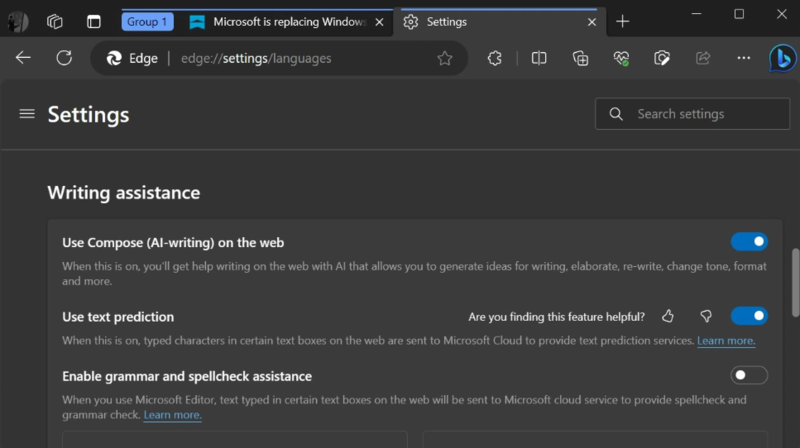 微软Edge AI浏览器推出新功能，语音总结网页内容功能亮相